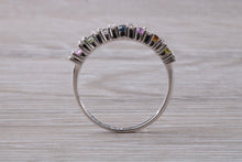 Load image into Gallery viewer, Multi Gemstone Rainbow Eternity White Gold Ring