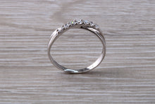 Load image into Gallery viewer, 9ct White Gold C Z set Crossover Ring