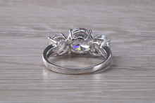 Load image into Gallery viewer, Two carat Diamond White C Z set White Gold Trilogy Ring