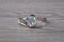 Load image into Gallery viewer, Rainbow Topaz and Diamond set 9ct White Gold Ring