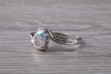 Load image into Gallery viewer, Rainbow Topaz and Diamond set 9ct White Gold Ring