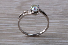 Load image into Gallery viewer, Rainbow Topaz and Diamond set 9ct White Gold Ring