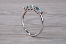 Load image into Gallery viewer, 9ct White Gold Blue and White C Z set Ring