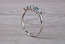 Load image into Gallery viewer, 9ct White Gold Blue and White C Z set Ring