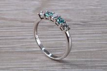 Load image into Gallery viewer, 9ct White Gold Blue and White C Z set Ring