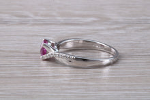 Load image into Gallery viewer, One carat Pink Sapphire and Diamond set White Gold Ring