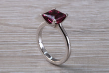 Load image into Gallery viewer, 2.74 carat Square cut Pink Tourmaline set 18ct Gold Ring