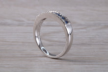 Load image into Gallery viewer, Blue Sapphire and Diamond set 18ct White Gold Eternity Ring