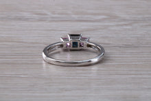 Load image into Gallery viewer, Unusual Combination of Blue and Pink Sapphire Trilogy Ring
