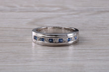 Load image into Gallery viewer, Beautiful Blue Sapphire and Diamond set Eternity Ring