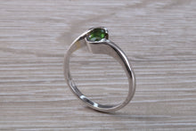 Load image into Gallery viewer, Oval cut Green Sapphire Crossover Ring