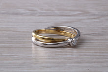Load image into Gallery viewer, Wrap Over Two Tone 18ct Gold Diamond set Ring