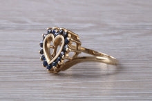 Load image into Gallery viewer, Love Heart Sapphire set Yellow Gold Ring