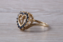 Load image into Gallery viewer, Love Heart Sapphire set Yellow Gold Ring