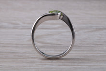 Load image into Gallery viewer, Half carat Peridot set 18ct White Gold Ring