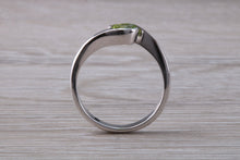 Load image into Gallery viewer, Half carat Natural Peridot set 18ct White Gold Ring