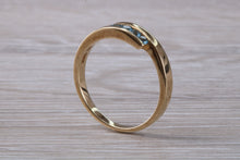 Load image into Gallery viewer, Sky Blue Topaz set Yellow Gold Twist Shank Ring