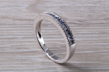 Load image into Gallery viewer, Beautiful Blue Sapphire and Diamond set Eternity Ring