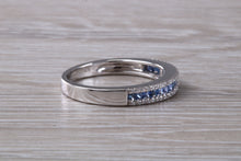 Load image into Gallery viewer, Beautiful Blue Sapphire and Diamond set Eternity Ring