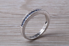Load image into Gallery viewer, Beautiful Blue Sapphire and Diamond set Eternity Ring