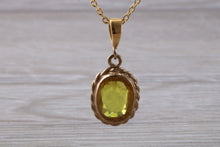 Load image into Gallery viewer, Over 2 carat Oval cut Yellow Sapphire set Gold Necklace