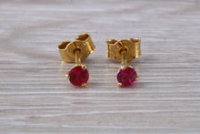 Load image into Gallery viewer, Natural Burmese Ruby set 18ct Yellow Gold Earrings
