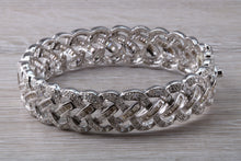 Load image into Gallery viewer, Very Dressy 10 carat Diamond set White Gold Hinged Bangle