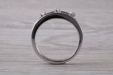 Load image into Gallery viewer, Three Diamond Crossover set White Gold Ring