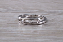 Load image into Gallery viewer, Three Diamond Crossover set White Gold Ring