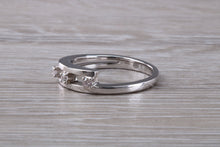 Load image into Gallery viewer, Three Diamond Crossover set White Gold Ring