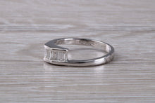 Load image into Gallery viewer, Crossover Baguette cut Diamond set 18ct White Gold Ring