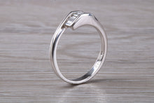 Load image into Gallery viewer, Crossover Baguette cut Diamond set 18ct White Gold Ring