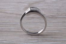 Load image into Gallery viewer, Crossover Baguette cut Diamond set 18ct White Gold Ring