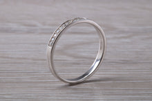 Load image into Gallery viewer, Dainty Diamond set band 18ct White Gold Band