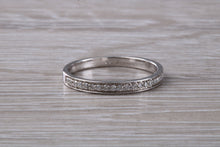 Load image into Gallery viewer, Dainty Diamond set band 18ct White Gold Band