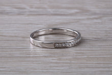 Load image into Gallery viewer, Dainty Diamond set band 18ct White Gold Band