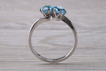 Load image into Gallery viewer, Sky Blue Topaz set 18ct White Gold Ring