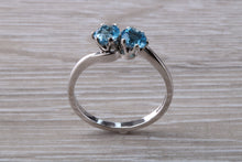 Load image into Gallery viewer, Sky Blue Topaz set 18ct White Gold Ring