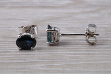 Load image into Gallery viewer, One carat Blue Sapphire Stud Earrings