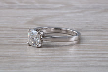 Load image into Gallery viewer, Platinum Bridal set, One carat Moissanite Diamond solitaire with natural Diamond set wedding band, Top Forever One grade Moissanite