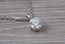 Load image into Gallery viewer, One carat round Moissanite Diamond Solitaire Necklace