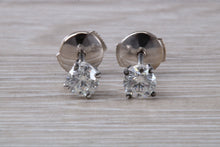 Load image into Gallery viewer, One carat Solitaire Necklace and One carat Studs set with top grade Moissanite Diamonds