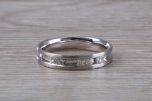 Load image into Gallery viewer, 4 mm Wide Diamond set 18ct White Gold Band
