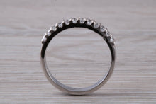 Load image into Gallery viewer, Two Row Half Circle set Diamond Wedding Band