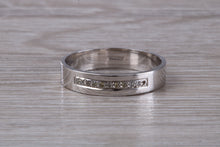 Load image into Gallery viewer, 4 mm wide Diamond set 18ct White Gold Wedding Band