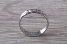 Load image into Gallery viewer, 4 mm wide Diamond set 18ct White Gold Wedding Band