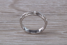 Load image into Gallery viewer, 4 mm Wide Diamond set 18ct White Gold Band
