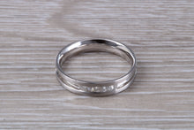 Load image into Gallery viewer, 4 mm Wide Diamond set 18ct White Gold Band