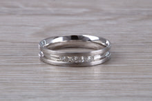 Load image into Gallery viewer, 4 mm Wide Diamond set 18ct White Gold Band