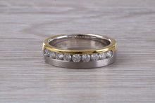 Load image into Gallery viewer, 5 mm Wide Two Tone 18ct Gold Diamond set Band
